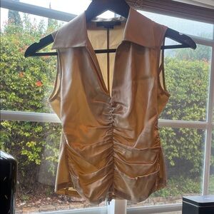 Karen Kane Gold Ruched Tank Top